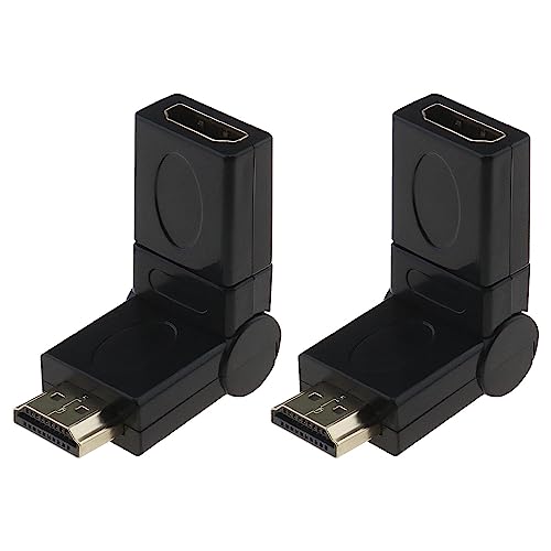 Be In Your Mind HDMI-Stecker auf Buchse, schwenkbarer Adapter, 90, 180, 270, 360 Grad, Winkel, verstellbar, HDMI-Kabel, Verlängerungsanschluss, drehbar, unterstützt 1080P, 3D, 4K, vergoldet, 2 Stück Be In Your Mind HDMI-Stecker auf Buchse, schwenkbarer Adapter, 90, 180, 270, 360 Grad, Winkel, verstellbar, HDMI-Kabel, Verlängerungsanschluss, drehbar, unterstützt 1080P, 3D, 4K, vergoldet, 2 Stück von Be In Your Mind