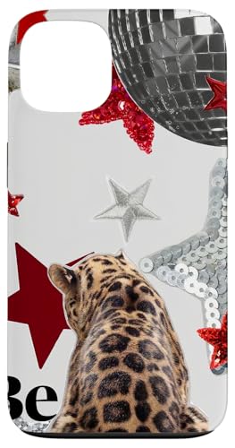 Leopard Gepard Rot Weiß Stern Discokugel Y2K Collage Hülle für iPhone 13 von Be Kind Leopard Cheetah Collage