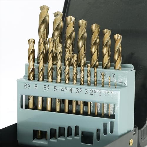 BeHappy Metallbohrer Set HSS Cobalt 19-tlg, Co 5% Spiralbohrer Set, Edelstahl Bohrer Set für Metall, Stahl, Eisen, Aluminium, Kupfer, Messing uvm - Profi Bohrer Set 1-10mm, in Eisenkoffer, DIN 338 von BeHappy