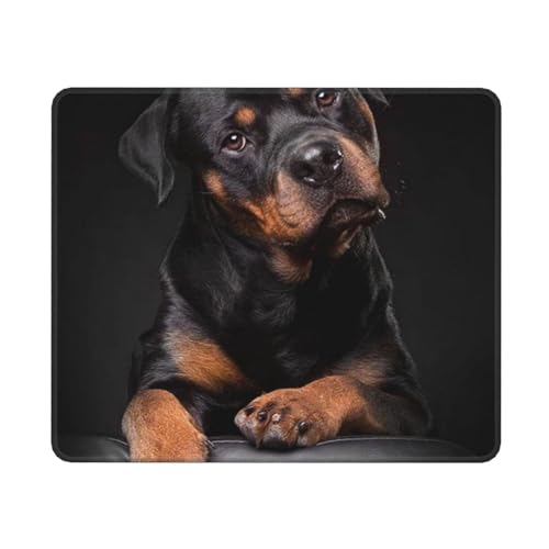 BeNtli Mauspad, Rottweiler, liebevoll, selbstbewusst und treu, rutschfestes Mauspad mit Gummibasis, wasserdichtes Mauspad, 30,5 x 25,4 cm, Arbeitsbüro von BeNtli