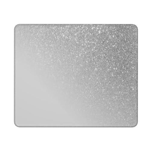 BeNtli Mauspad, diagonales Grau-Silber-Glitzer, rutschfeste Gummiunterseite, wasserdichtes Mauspad, 30,5 x 25,4 cm, Arbeitsbüro von BeNtli