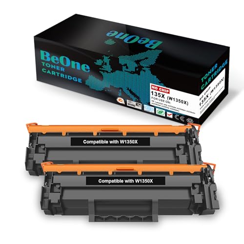 BeOne 2X W1350X Tonerpatrone [Ohne Chip] Ersetzung für HP 135X W1350X 135A W1350A Toner for HP Laserjet m209dwe m209dw MFP m234 sdwe m209 m234dw m234sdn m234sdne m234sdw (2 Schwarz) von BeOne