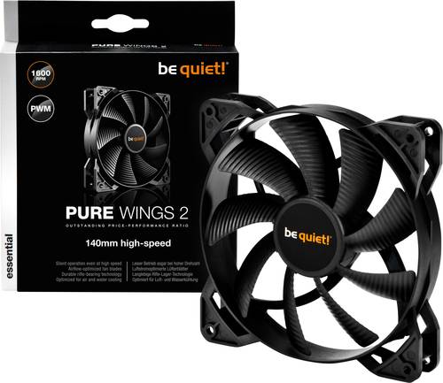 BeQuiet Pure Wings 2 140mm high-speed PC-Gehäuse-Lüfter Schwarz (B x H x T) 140 x 140 x 25mm von BeQuiet