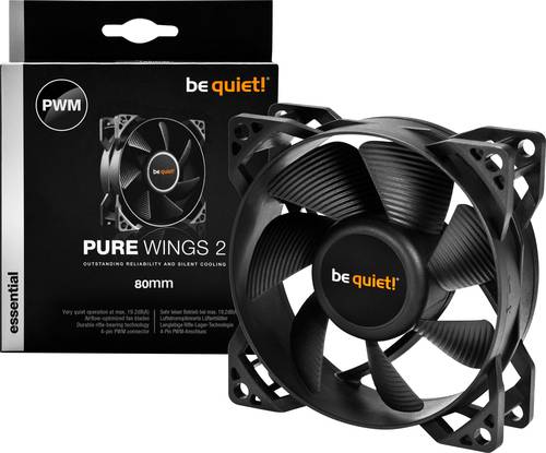 BeQuiet Pure Wings 2 80mm PC-Gehäuse-Lüfter Schwarz (B x H x T) 80 x 80 x 25mm von BeQuiet