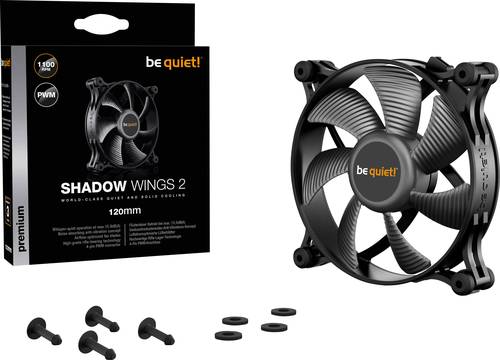 BeQuiet Shadow Wings 2 PC-Gehäuse-Lüfter Schwarz (B x H x T) 120 x 120 x 25mm von BeQuiet
