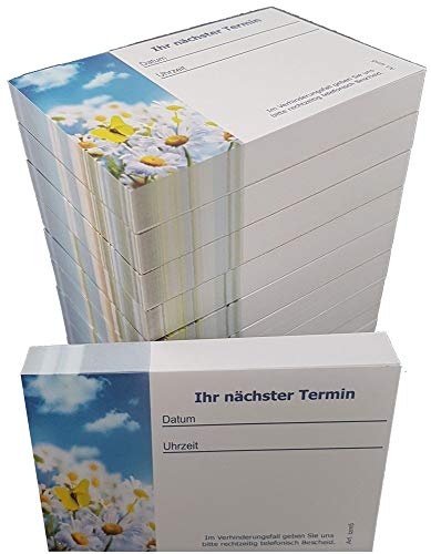 10 Terminblöcke mini mit je 100 Blatt, 1000 Terminzettel tzm5 Natur Wiese von BeWeSt