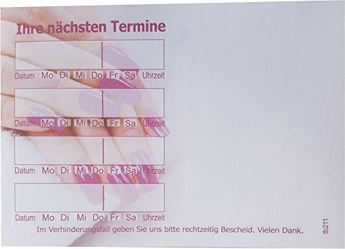 10 Terminblöcke mit je 50 Terminzettel, Terminblock Querformat pink Nails tb211 von BeWeSt