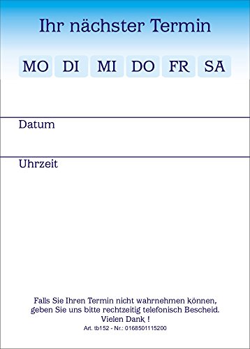 10 Terminblöcke mit je 50 Terminzettel, Terminblock tb152 Ärzte von BeWeSt