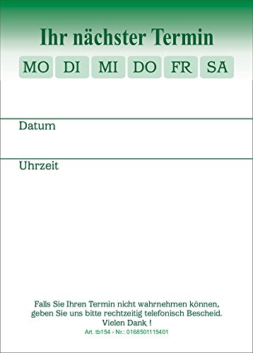 10 Terminblöcke mit je 50 Terminzettel, Terminblock tb154 Ärzte Arztpraxis von BeWeSt