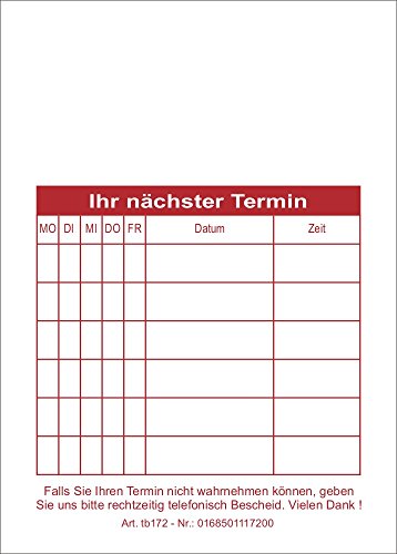 10 neutrale Terminblöcke mit je 50 Terminzettel, Terminblock tb172 rot 10 neutrale Terminblöcke mit je 50 Terminzettel, Terminblock tb172 rot von BeWeSt