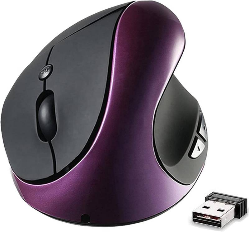 BeWishes mit 2,4 G hochpräzise wiederaufladbare vertikale reduziert Belastung Maus (USB, mit Drei DPI-Stufen (800/1200/1600) für optimale Cursorgeschwindigkeit) von BeWishes
