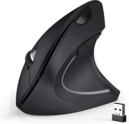 BeWishes Ergonomische Maus, 2,4 G optische kabellose vertikale Maus mit 6 Tasten - 3 einstellbare DPI 800/1200/1600 für Laptop, PC, Computer, Desktop, Notebook usw. BeWishes Ergonomische Maus, 2,4 G optische kabellose vertikale Maus mit 6 Tasten - 3 einstellbare DPI 800/1200/1600 für Laptop, PC, Computer, Desktop, Notebook usw. von BeWishes