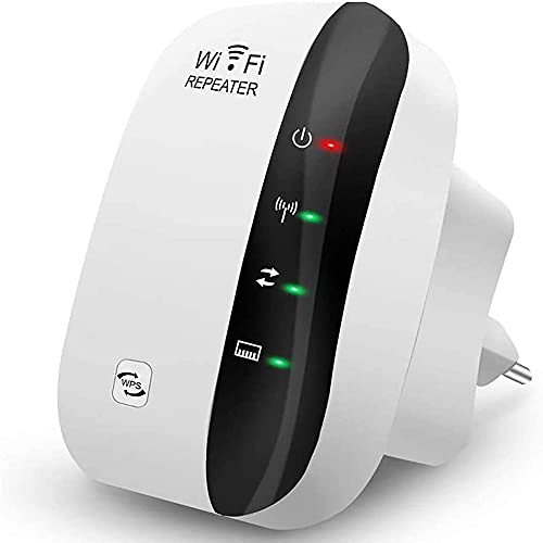 WLAN Repeater, WLAN Verstärker 300Mbit/s 2,4GHz WiFi Range Extender, Fast-Ethernet Port, WPS Taste, EU Stecker, Mini WLAN Verstaerker Receiver Kompatibel mit Allen WLAN Geräte von BeWlaner