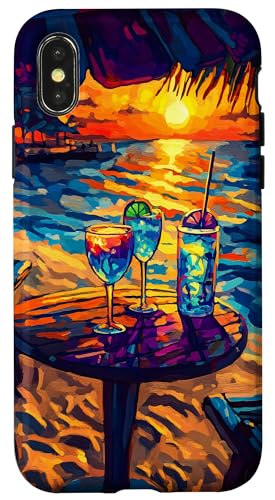Drinks am Strand bei Sonnenuntergang, tropischer Urlaub, Sommer-Entspannung Hülle für iPhone X/XS Drinks am Strand bei Sonnenuntergang, tropischer Urlaub, Sommer-Entspannung Hülle für iPhone X/XS von Beach Designs by Dennex