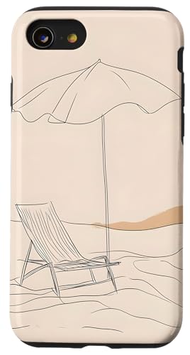 Entspannender Sonnenschirmstuhl Sommerurlaub Hülle für iPhone SE (2020) / 7 / 8 von Beach Designs by Dennex