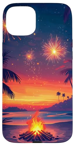 Feuerwerk Sonnenuntergang Tropische Insel Hülle für iPhone 15 Plus Feuerwerk Sonnenuntergang Tropische Insel Hülle für iPhone 15 Plus von Beach Designs by Dennex