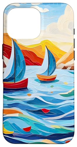Segeln Ozean Sonnenuntergang Wellen Hülle für iPhone 16 Pro Max Segeln Ozean Sonnenuntergang Wellen Hülle für iPhone 16 Pro Max von Beach Designs by Dennex