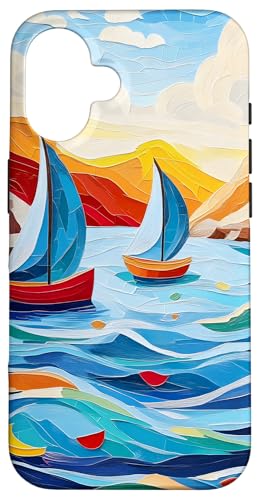 Segeln Ozean Sonnenuntergang Wellen Hülle für iPhone 16 Segeln Ozean Sonnenuntergang Wellen Hülle für iPhone 16 von Beach Designs by Dennex