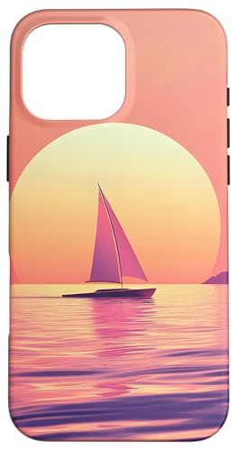 Sonnenuntergang Segeln Ozeanlandschaft Entspannung Sommer Hülle für iPhone 16 Pro Max von Beach Designs by Dennex