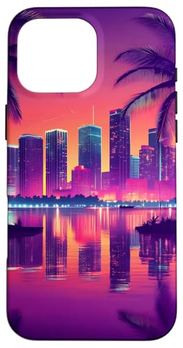 Sonnenuntergang Stadtbild Palmen Nachtleben Urban Hülle für iPhone 16 Pro Max Sonnenuntergang Stadtbild Palmen Nachtleben Urban Hülle für iPhone 16 Pro Max von Beach Designs by Dennex