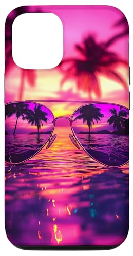 Sonnenuntergang Tropischer Ozean Reflexion Palmen Sonnenbrille Hülle für iPhone 12/12 Pro Sonnenuntergang Tropischer Ozean Reflexion Palmen Sonnenbrille Hülle für iPhone 12/12 Pro von Beach Designs by Dennex