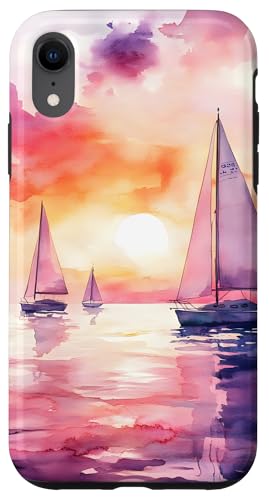 Sunset Sailing Ocean Aquarell Natur Hülle für iPhone XR Sunset Sailing Ocean Aquarell Natur Hülle für iPhone XR von Beach Designs by Dennex