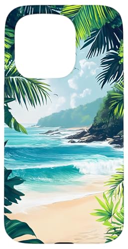 Tropischer Strand Ozean Wellen Natur Entspannung Sommer Hülle für iPhone 15 Pro Tropischer Strand Ozean Wellen Natur Entspannung Sommer Hülle für iPhone 15 Pro von Beach Designs by Dennex