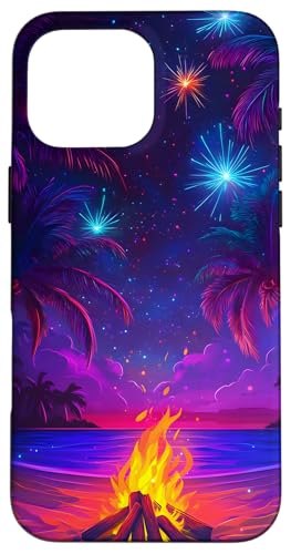 Tropisches Nachtfeuerwerk Beach Palm Hülle für iPhone 16 Pro Max Tropisches Nachtfeuerwerk Beach Palm Hülle für iPhone 16 Pro Max von Beach Designs by Dennex