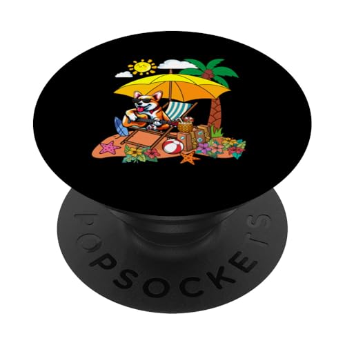 Corgi Playing Guitar On Beach Hawaiian Costume Relaxing PopSockets Klebender PopGrip Corgi Playing Guitar On Beach Hawaiian Costume Relaxing PopSockets Klebender PopGrip von Beach Lover Vacations Costume