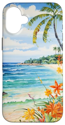 Strand Themed Tropical Beach Palm Hawaii Summer Vacation Hülle für iPhone 16 Plus Strand Themed Tropical Beach Palm Hawaii Summer Vacation Hülle für iPhone 16 Plus von Beach Theme Ocean Themed Cute Summer