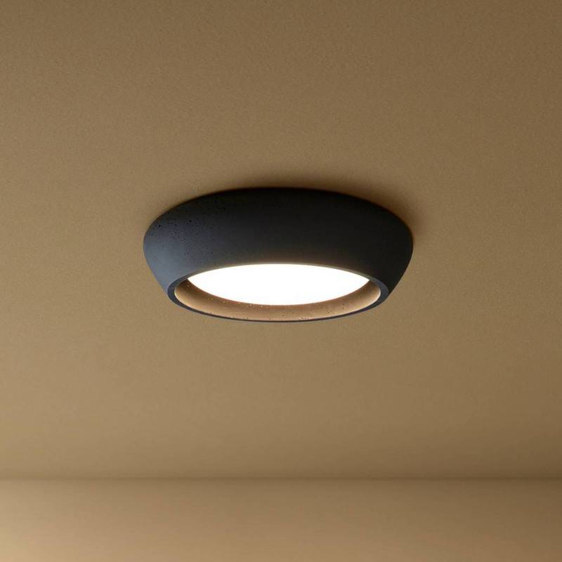Beacon Deckenleuchte Fjord, schwarz, Gips, Ø 28 cm, GX53 von Beacon Lighting