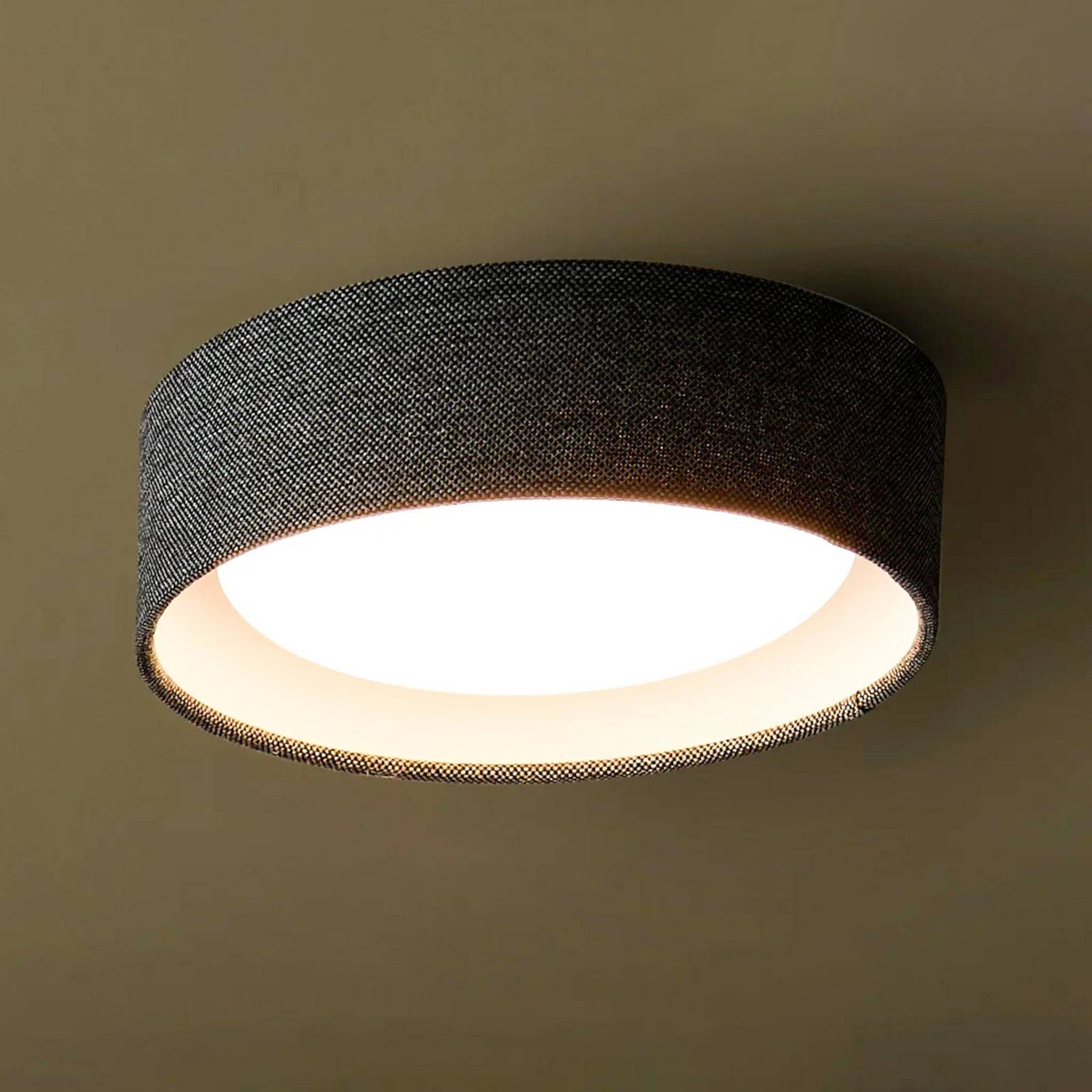 Beacon Deckenleuchte Uno, dunkelgrau, Textil, Ø 25 cm, GX53 Beacon Deckenleuchte Uno, dunkelgrau, Textil, Ø 25 cm, GX53 von Beacon Lighting