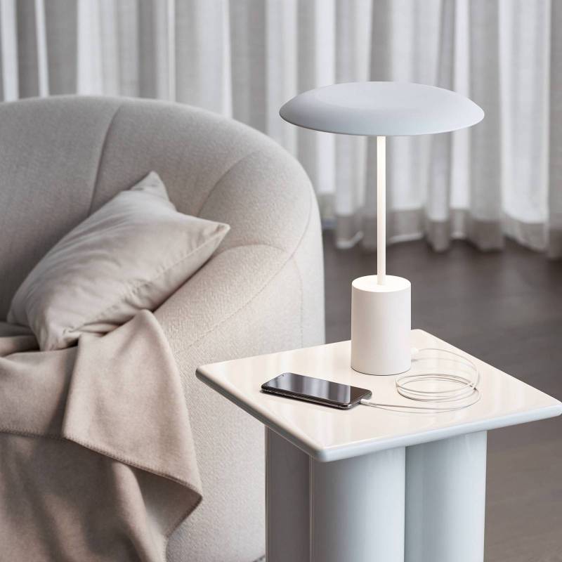 Beacon LED-Tischleuchte Smith, weiß, Metall, USB-Port von Beacon Lighting
