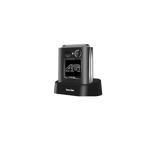 Beafon, Fold10 LTE, Klapphandy, SOS Notruftaste, XL Farbinnendisplay2,2 (5,58cm), XL Farbaußendispaly 1,44" (3,65cm), Fotokontaktanzeige, Kamera, Lichtsignal, Tischladeschale, schwarz-Silber von Beafon