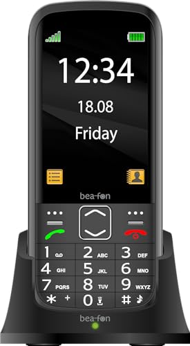 Beafon, SL270, Silverline, Handy, Bartype, Tastentelefon, Seniorentelefon mit SOS Notruftaste, 3,5" Zoll (8,89cm) Display, Farbe schwarz von Beafon