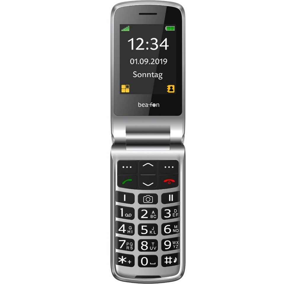 Beafon Bea-fon SL595 - Klapptelefon - schwarz/silber Smartphone (2,4 Zoll, 16 GB Speicherplatz) von Beafon