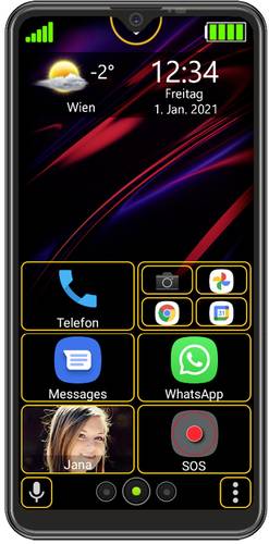 Beafon M6s Senioren-Smartphone 32GB 15.9cm (6.26 Zoll) Schwarz Android™ 10 Dual-SIM von Beafon