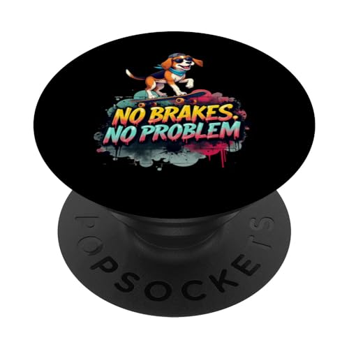 Lustiges Skateboard-Geschenk für Beagle-Hundebesitzer PopSockets Klebender PopGrip von Beagle Fun Designs