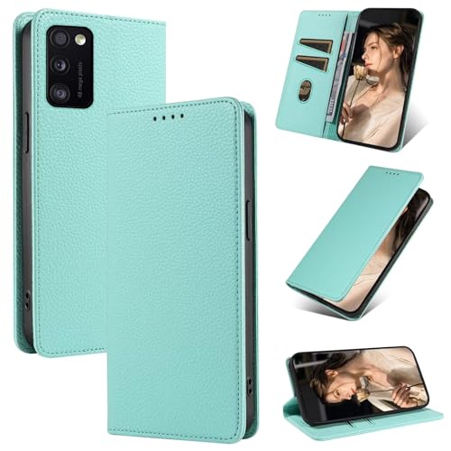 Beajew Handyhülle für Samsung Galaxy A41 Hülle, Premium Leder Klapphülle [RFID Kartenschlitzen][Magnetverschluss][Standfunktion] kompatibel mit Samsung Galaxy A41, Grün von Beajew