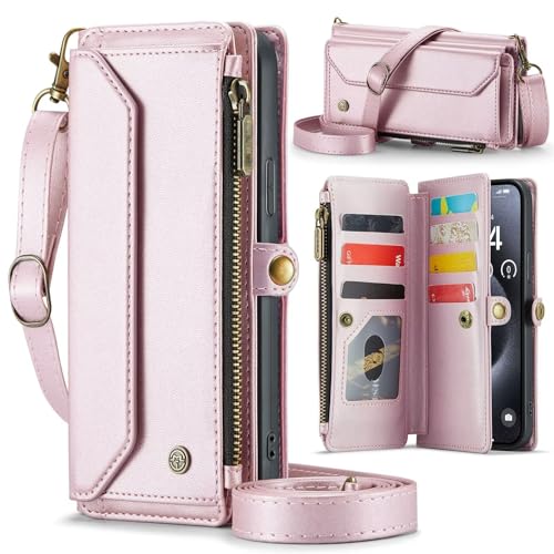 Beajew Handyhülle Google Pixel 8 Pro Hülle Mit Band, Flip Leder Geldborse Handyhülle, Lederhülle Reißverschluss Magnetverschluss Brieftasche,Premium PU Hülle- Rosa Beajew Handyhülle Google Pixel 8 Pro Hülle Mit Band, Flip Leder Geldborse Handyhülle, Lederhülle Reißverschluss Magnetverschluss Brieftasche,Premium PU Hülle- Rosa von Beajew