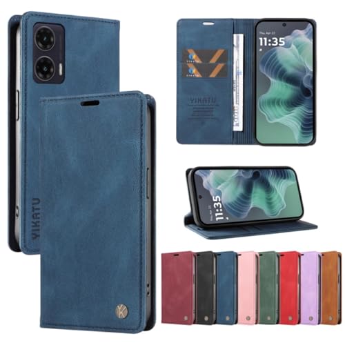Beajew Handyhülle für Xiaomi Redmi 14C Hülle [Mit 2 Stück Panzer Schutz Glas] [Premium PU Leder] [Kartenfach] [Ständer] Klapphülle kompatibel mit Xiaomi Redmi 14C, Blau von Beajew
