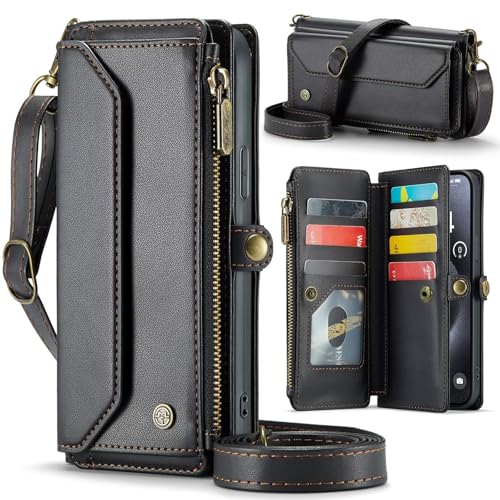 Beajew Handyhülle Samsung Galaxy A72 Hülle Mit Band, Flip Leder Geldborse Handyhülle, Lederhülle Reißverschluss Magnetverschluss Brieftasche,Premium PU Hülle- Schwarz Beajew Handyhülle Samsung Galaxy A72 Hülle Mit Band, Flip Leder Geldborse Handyhülle, Lederhülle Reißverschluss Magnetverschluss Brieftasche,Premium PU Hülle- Schwarz von Beajew