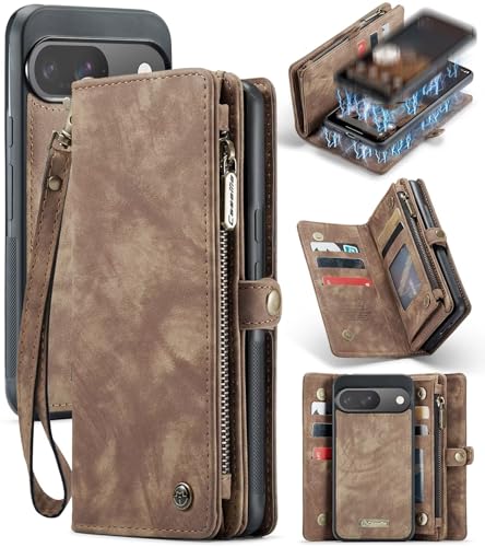 Beajew Handyhülle für Google Pixel 9/Google Pixel 9 Pro, Brieftaschen 2-in-1 Retro Reißverschluss Hülle Premium PU Leder Klapphülle Magnetverschluss Standfunktion Geldbörse Schutzhülle - Braun Beajew Handyhülle für Google Pixel 9/Google Pixel 9 Pro, Brieftaschen 2-in-1 Retro Reißverschluss Hülle Premium PU Leder Klapphülle Magnetverschluss Standfunktion Geldbörse Schutzhülle - Braun von Beajew