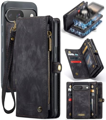 Beajew Handyhülle für Google Pixel 9/Google Pixel 9 Pro, Caseme Retro Reißverschluss Hülle PU Leder Weiche Klapphülle Magnetverschluss Kartenfach Standfunktion Geldbörse, Schwarz Beajew Handyhülle für Google Pixel 9/Google Pixel 9 Pro, Caseme Retro Reißverschluss Hülle PU Leder Weiche Klapphülle Magnetverschluss Kartenfach Standfunktion Geldbörse, Schwarz von Beajew