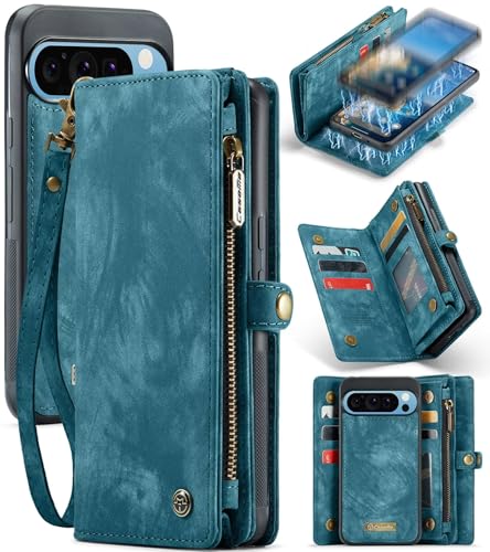 Beajew Handyhülle für Google Pixel 9A, Caseme Retro Reißverschluss Hülle PU Leder Weiche Klapphülle Magnetverschluss Kartenfach Standfunktion Geldbörse, Blau Beajew Handyhülle für Google Pixel 9A, Caseme Retro Reißverschluss Hülle PU Leder Weiche Klapphülle Magnetverschluss Kartenfach Standfunktion Geldbörse, Blau von Beajew