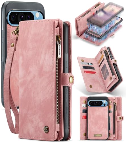 Beajew Handyhülle für Google Pixel 9A, Caseme Retro Reißverschluss Hülle PU Leder Weiche Klapphülle Magnetverschluss Kartenfach Standfunktion Geldbörse, Rosa Beajew Handyhülle für Google Pixel 9A, Caseme Retro Reißverschluss Hülle PU Leder Weiche Klapphülle Magnetverschluss Kartenfach Standfunktion Geldbörse, Rosa von Beajew