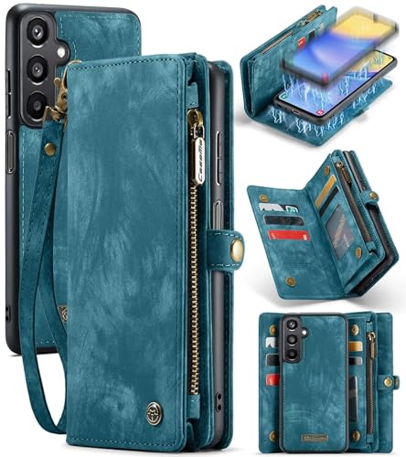 Beajew Handyhülle für Samsung Galaxy A15 5G, Caseme Retro Reißverschluss Hülle PU Leder Weiche Klapphülle Magnetverschluss Kartenfach Standfunktion Geldbörse, Blau Beajew Handyhülle für Samsung Galaxy A15 5G, Caseme Retro Reißverschluss Hülle PU Leder Weiche Klapphülle Magnetverschluss Kartenfach Standfunktion Geldbörse, Blau von Beajew