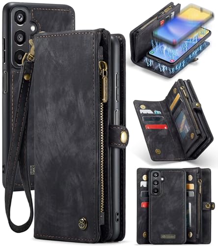 Beajew Handyhülle für Samsung Galaxy A15 5G, Caseme Retro Reißverschluss Hülle PU Leder Weiche Klapphülle Magnetverschluss Kartenfach Standfunktion Geldbörse, Schwarz Beajew Handyhülle für Samsung Galaxy A15 5G, Caseme Retro Reißverschluss Hülle PU Leder Weiche Klapphülle Magnetverschluss Kartenfach Standfunktion Geldbörse, Schwarz von Beajew