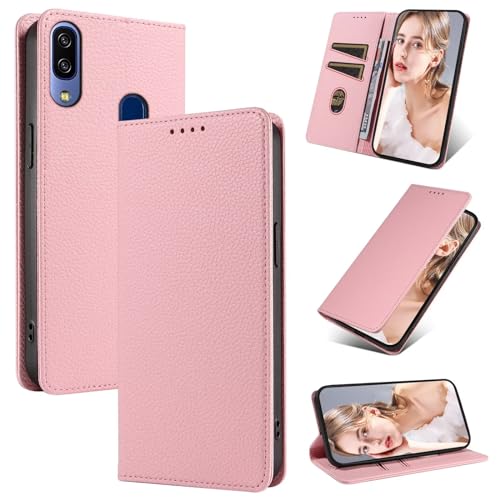 Beajew Handyhülle für Samsung Galaxy A20e/A10e Hülle Premium Leder Schutzhülle [RFID Blockierung]Magnet Klappbar Flip Case Tasche Multifunktional Stoßfest kompatibel mit Samsung Galaxy A20e/A10e, Rosa von Beajew
