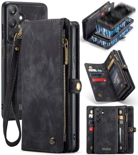Beajew Handyhülle für Samsung Galaxy A25, Brieftaschen 2-in-1 Retro Reißverschluss Hülle Premium PU Leder Klapphülle Magnetverschluss Standfunktion Geldbörse Schutzhülle - Schwarz Beajew Handyhülle für Samsung Galaxy A25, Brieftaschen 2-in-1 Retro Reißverschluss Hülle Premium PU Leder Klapphülle Magnetverschluss Standfunktion Geldbörse Schutzhülle - Schwarz von Beajew